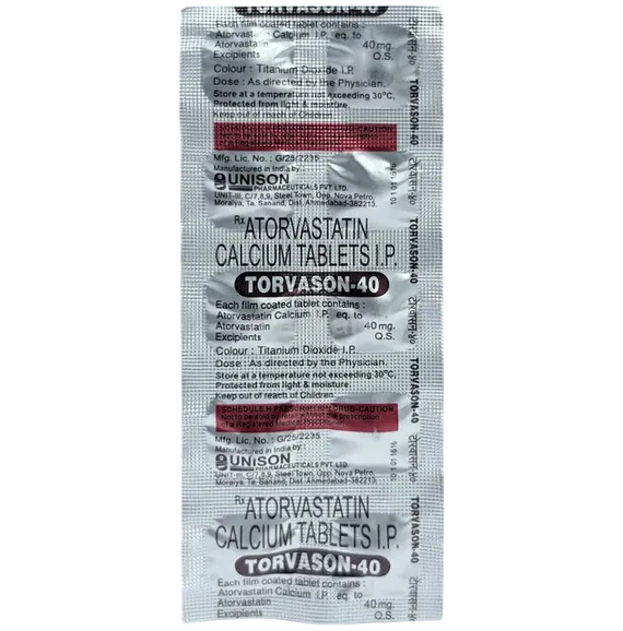 torvason 40mg tablet 10's